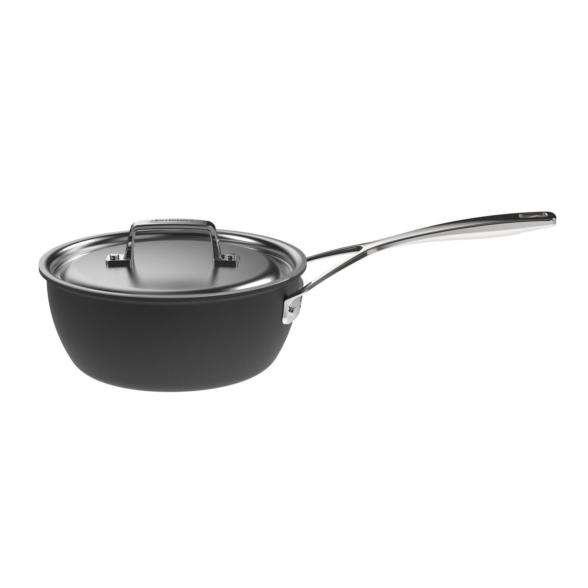 Black 5-Ply 2qt Stainless Steel Saucepan w/ Ceramic Exterior