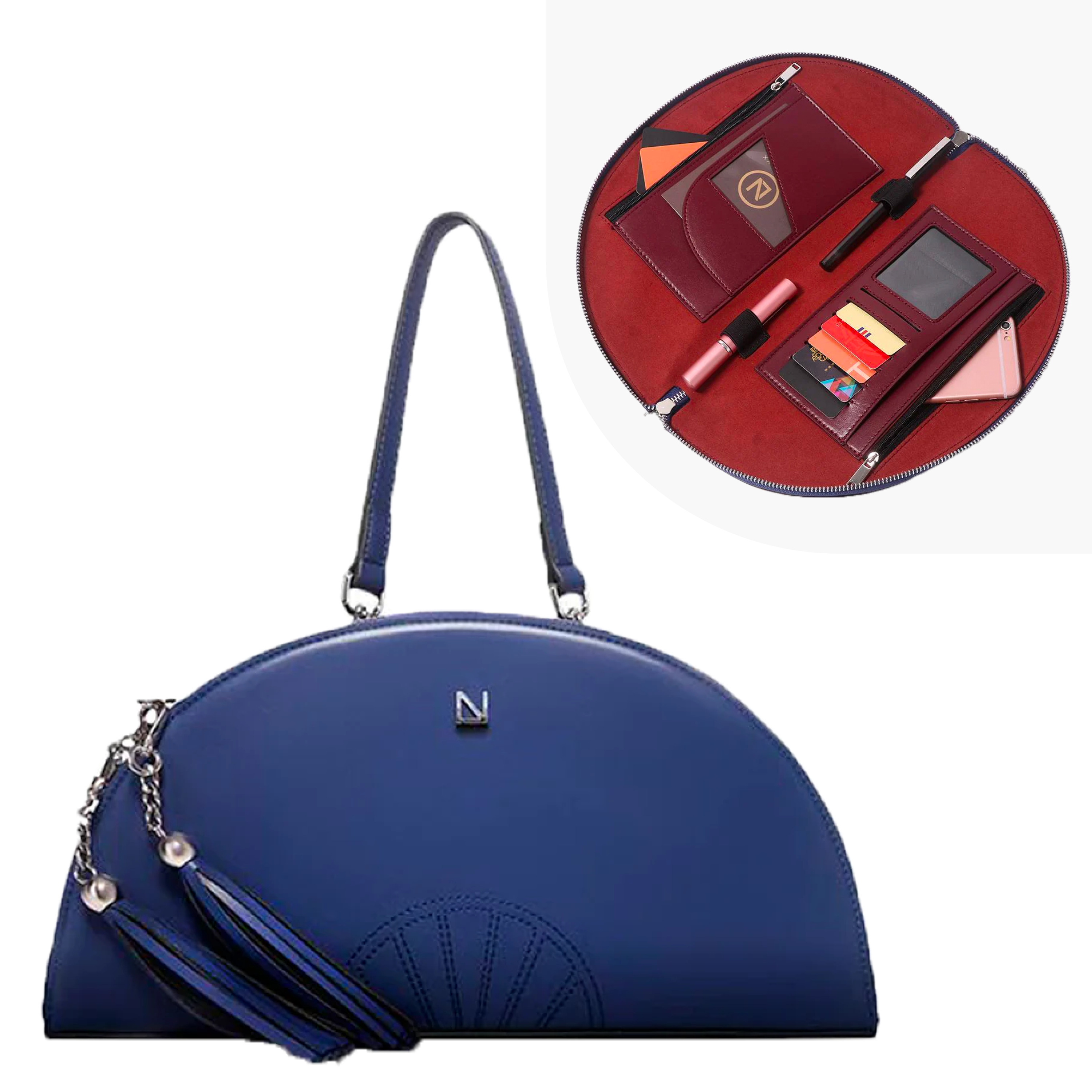 5 Ways to Wear - Fan Bag Crossbody - (Navy Blue)