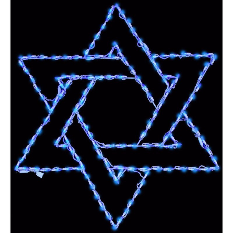 42inch H x 36inch W Star of David, Hanukkah LED Lights, Large Outdoor Decoration