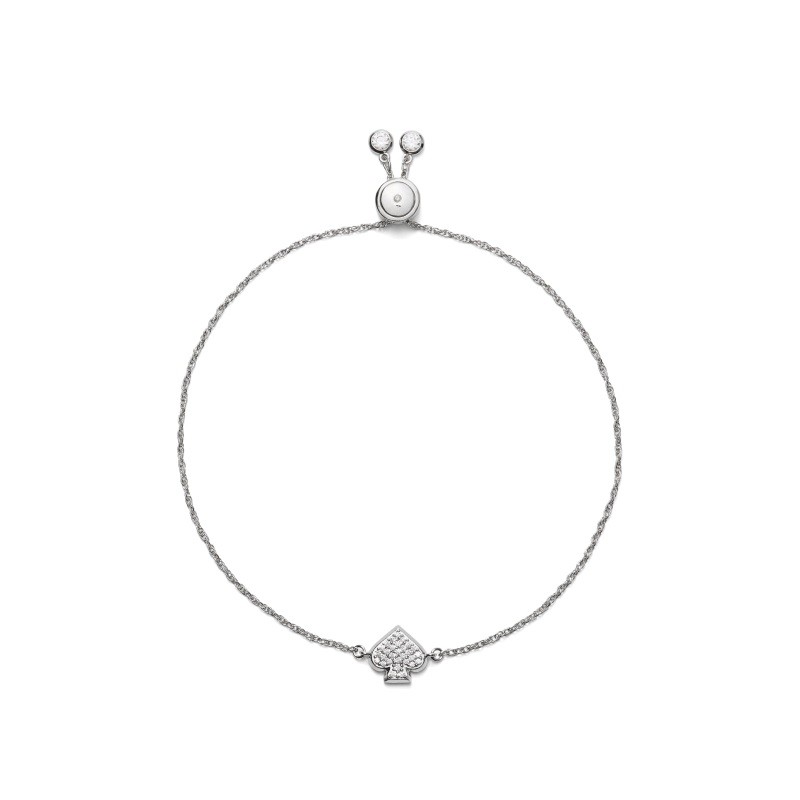 Everyday Spade pave slider bracelet Clear/Silver