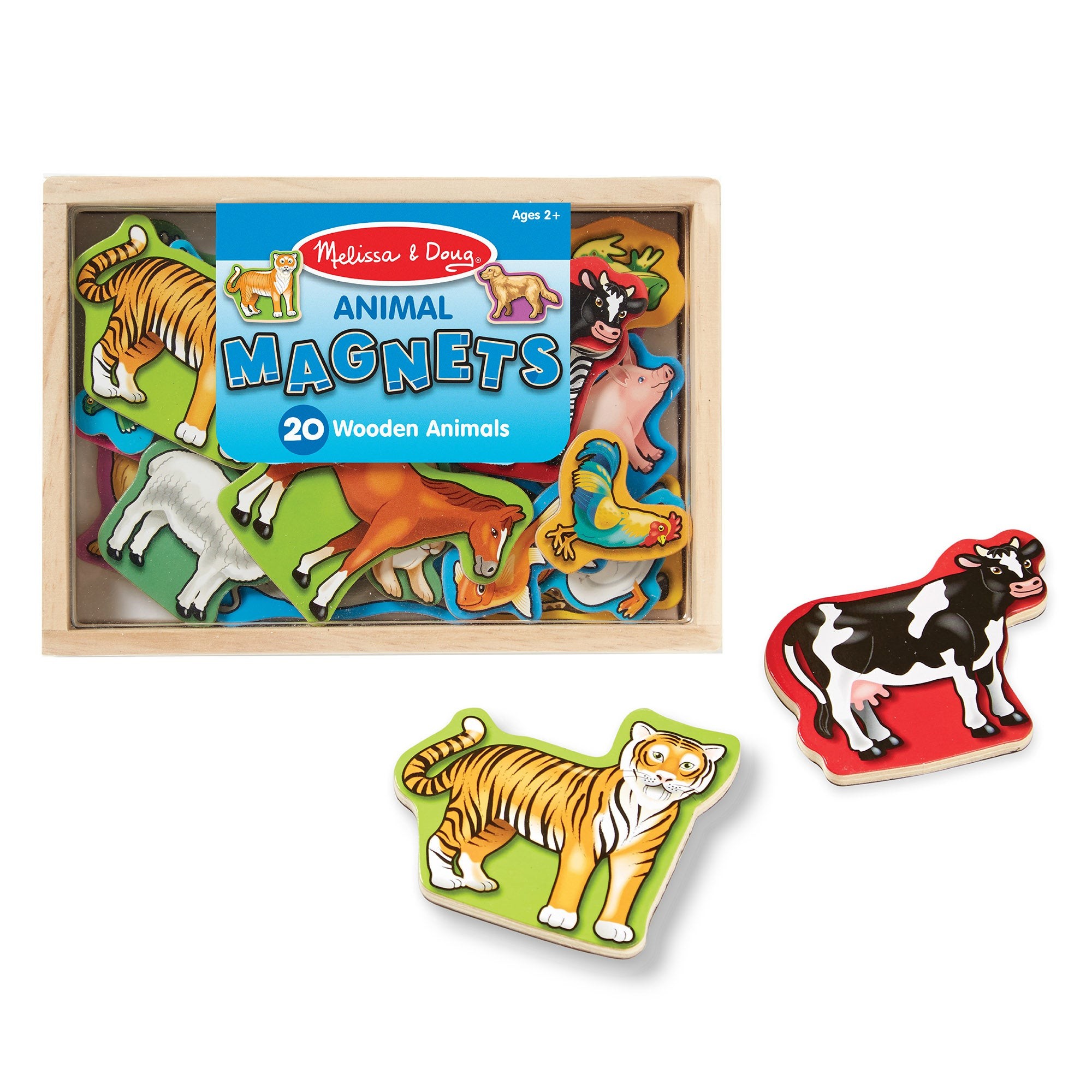 20 Wooden Animal Magnets Ages 2-5 Years