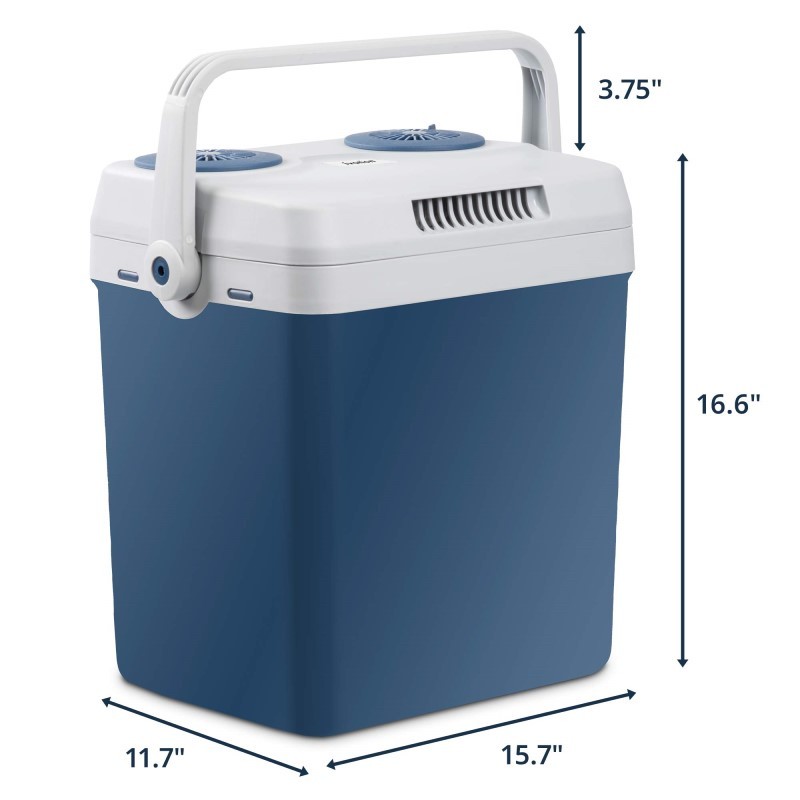 Electric Cooler & Warmer, 25 L Portable Thermoelectric 12 Volt Cooler with Handle - Blue