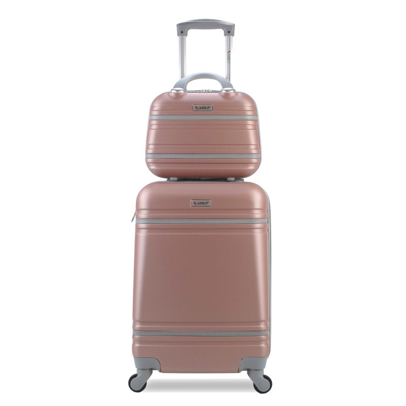 Varsity 2 Piece Carry-On Cosmetic Set in Rose Gold