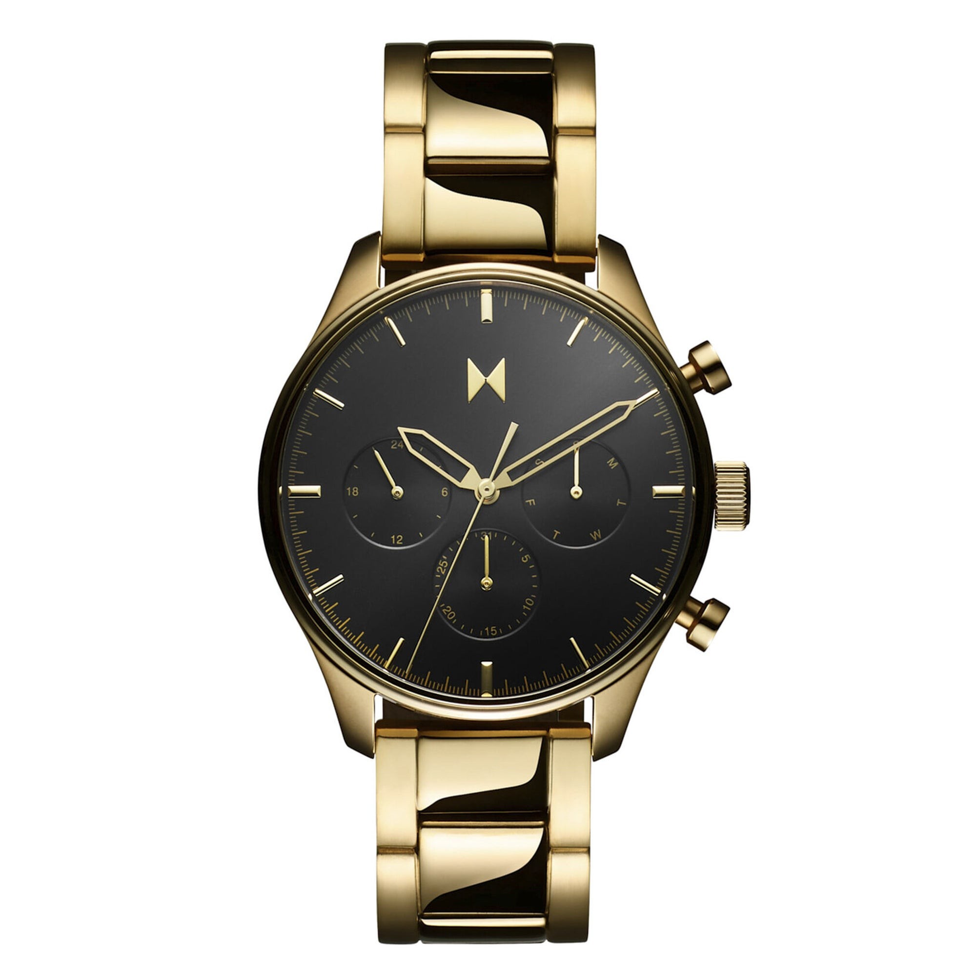 Men's Airhawk Multi-Dial Gold-Tone Stainless Steel Watch, Black Dial