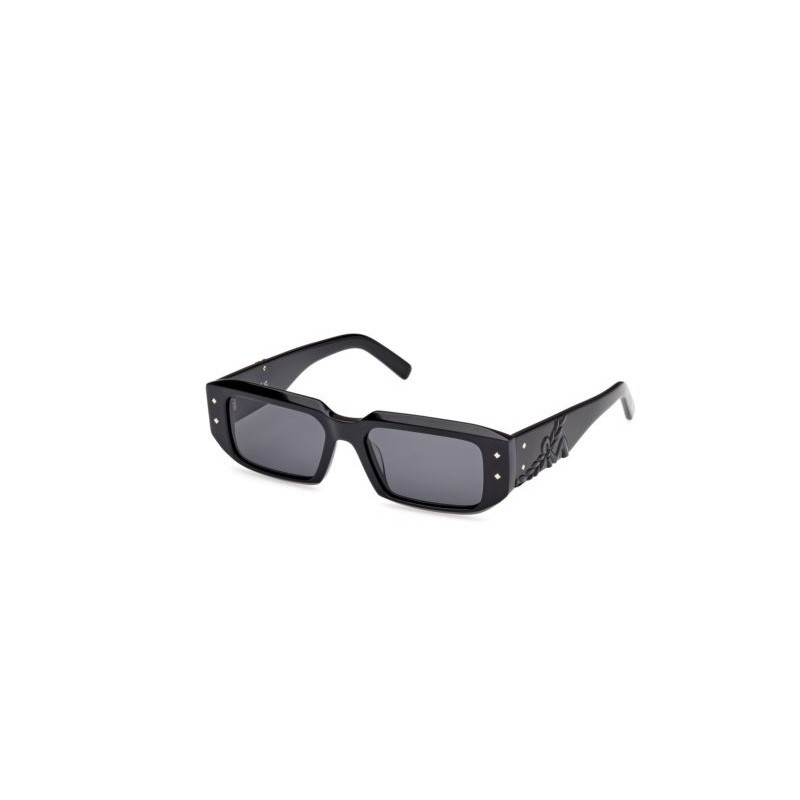 Shiny Black Geometric Sunglasses
