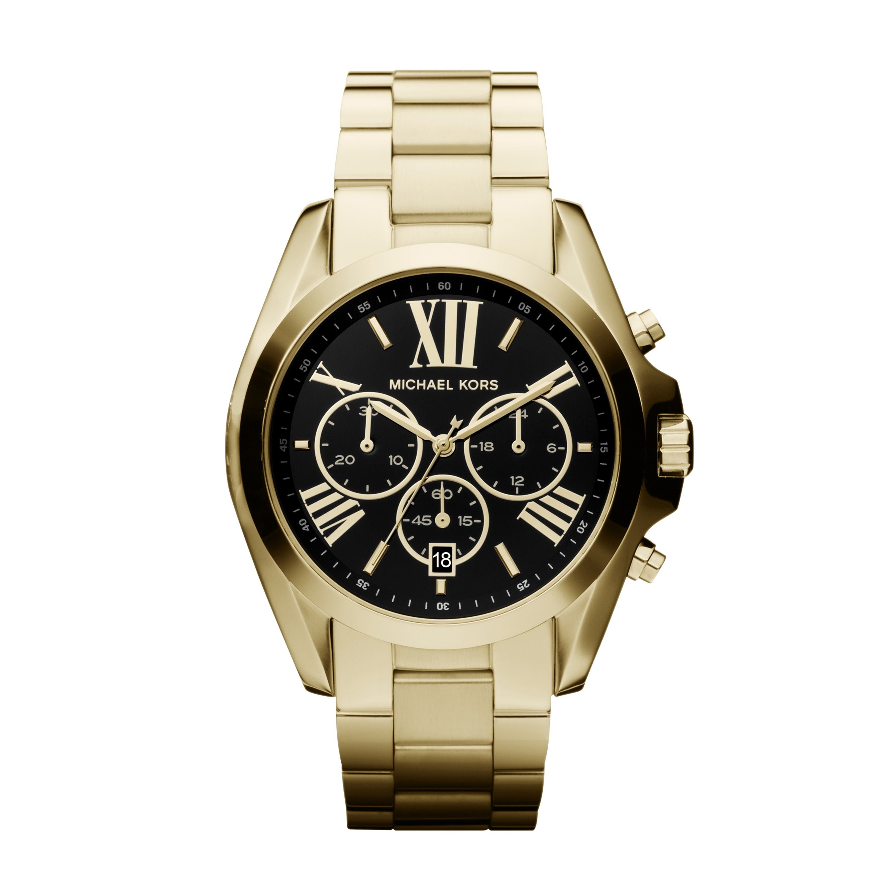Unisex Bradshaw Gold-Tone Watch Black Dial