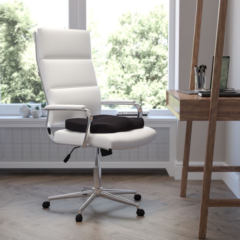 Black Contoured Office Chair Cushion - Certi-PUR US Certified Memory Foam