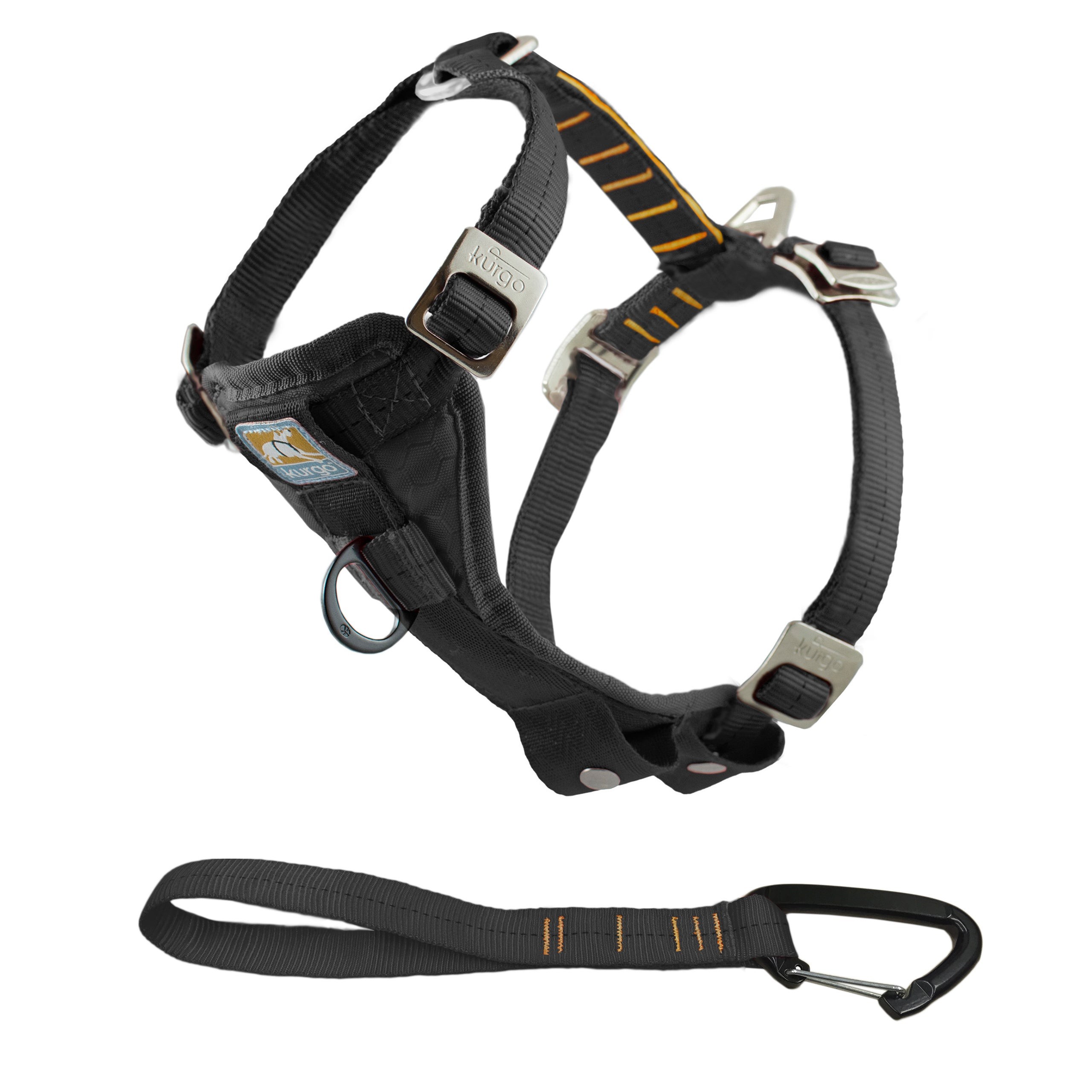 Enhanced Strength Tru-Fit Dog Harness w/ Tether Black - X Small