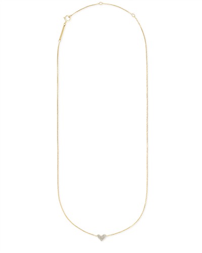 Kendra Scott Heart 14k Yellow Gold Pendant Necklace in White Diamond