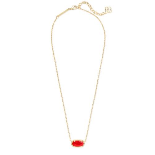 Kendra Scott Elisa Gold Short Pendant Necklace, Red Illusion