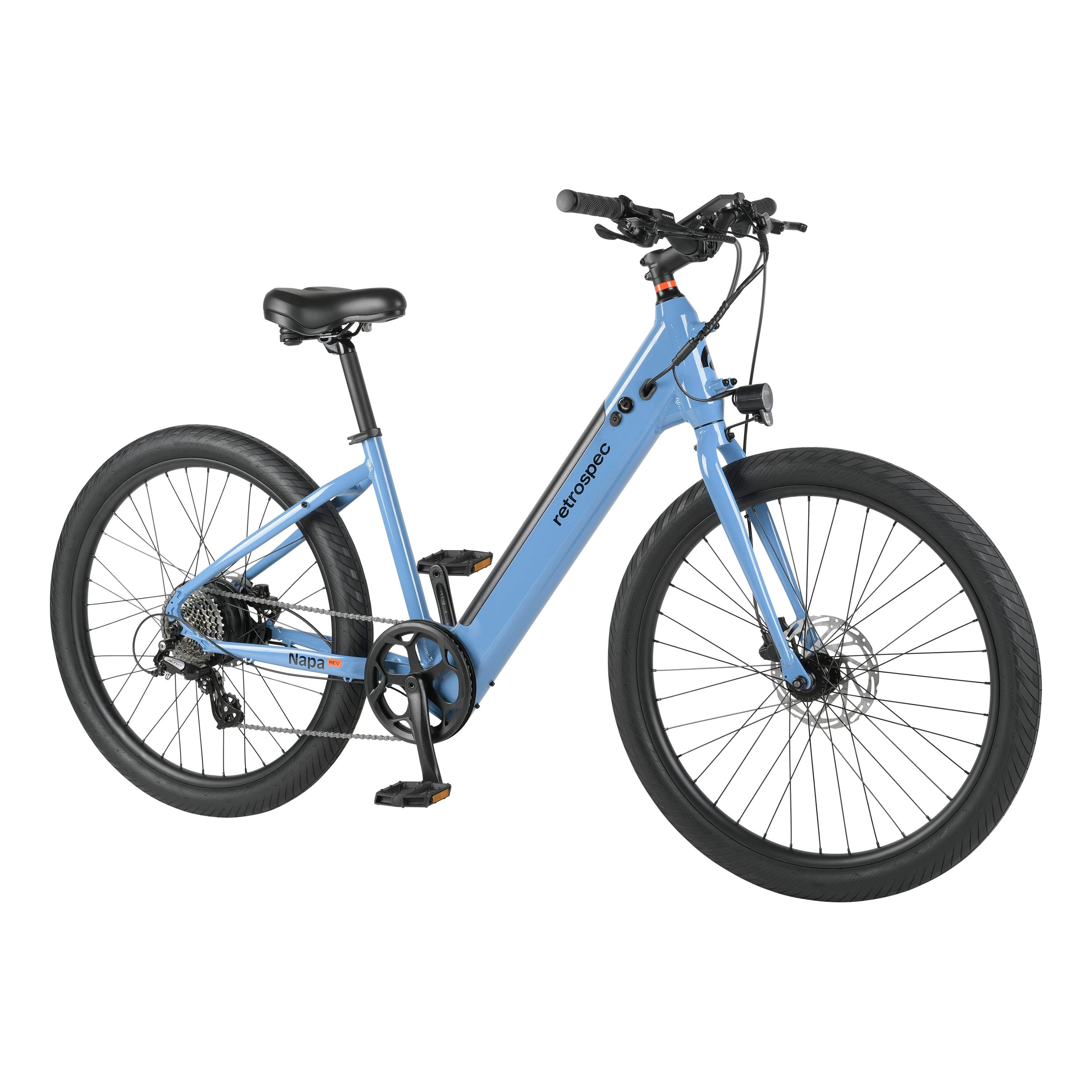 Napa Rev Fitness Hybrid Electric Bike - Step Through - 17" Small Bluebell