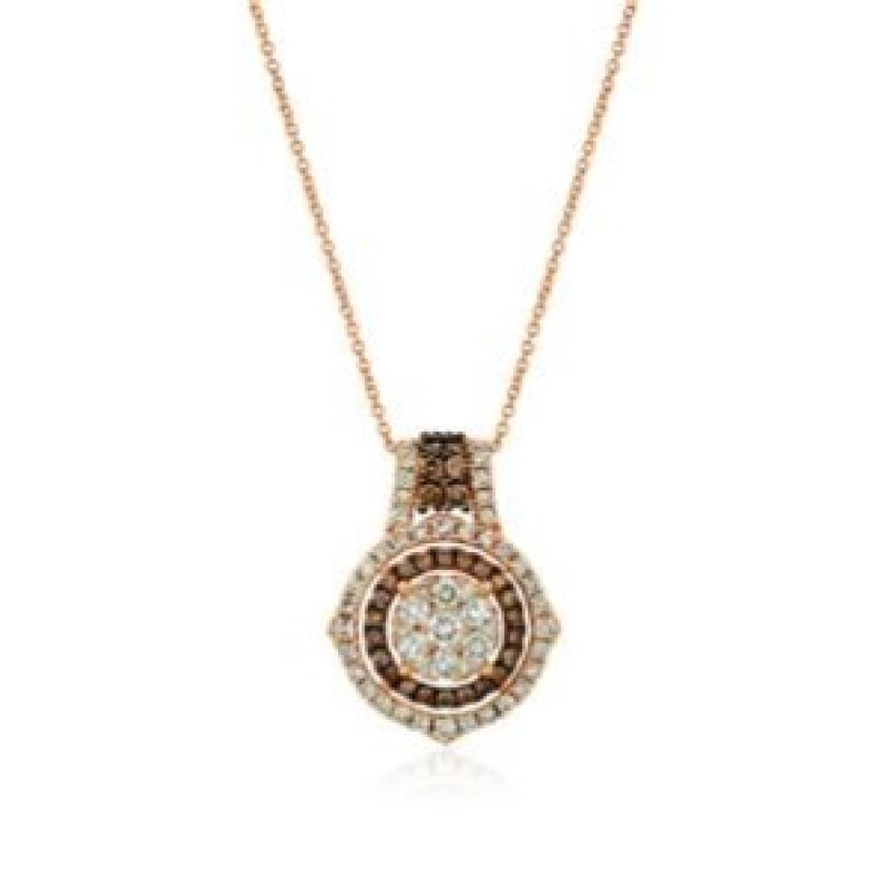 Strawberry Gold Diamond Pendant Necklace