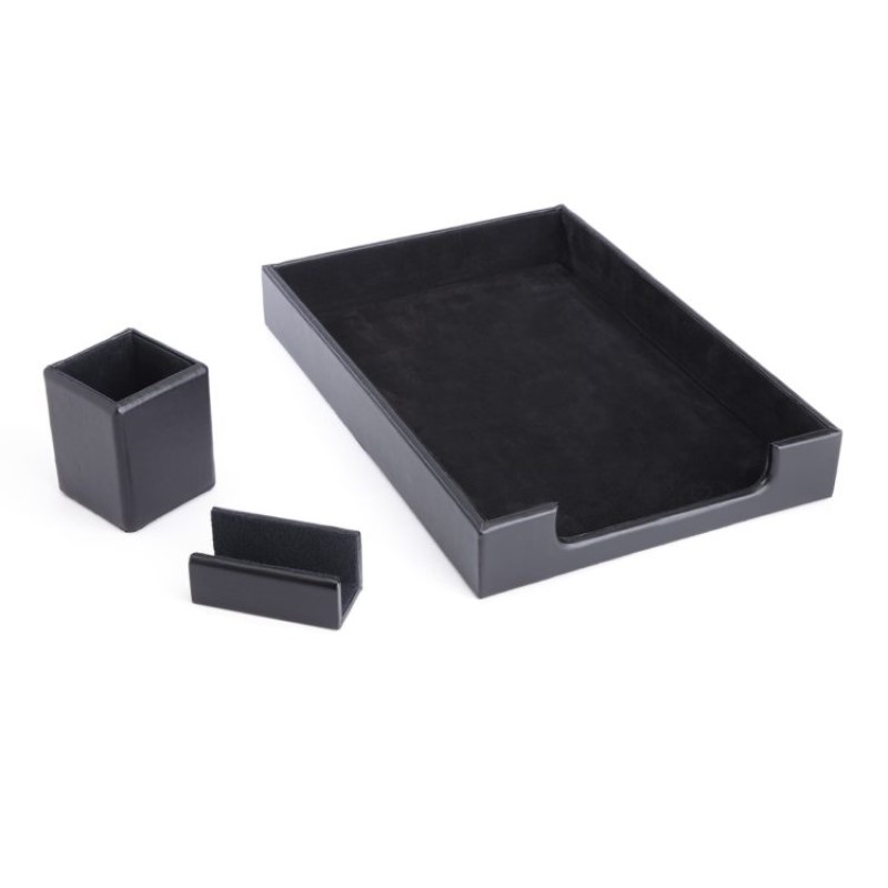 Suede Lined Executive Desk Accessory Set