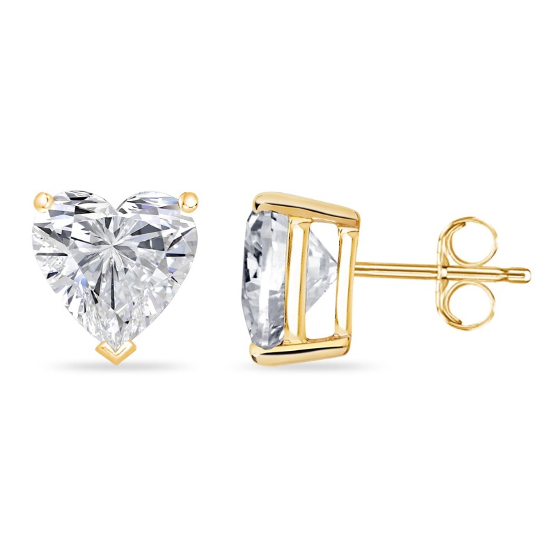 Heart  Stud Earrings in 10K Yellow Gold