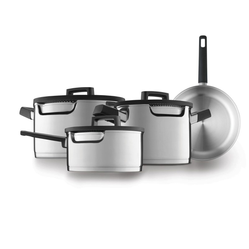 Gem Downdraft 7pc 1810 SS Cookware Set - (Black Handles)