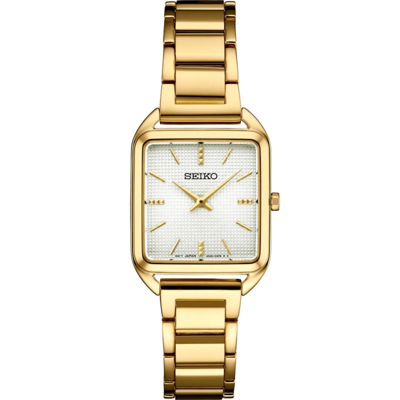 Ladies Essentials Gold Tone Stainless Steel Watch - (White Dial)