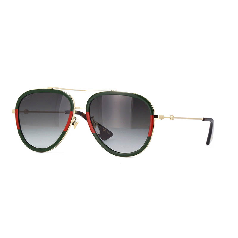 Ladies Aviator Sunglasses - (Gold and Green)