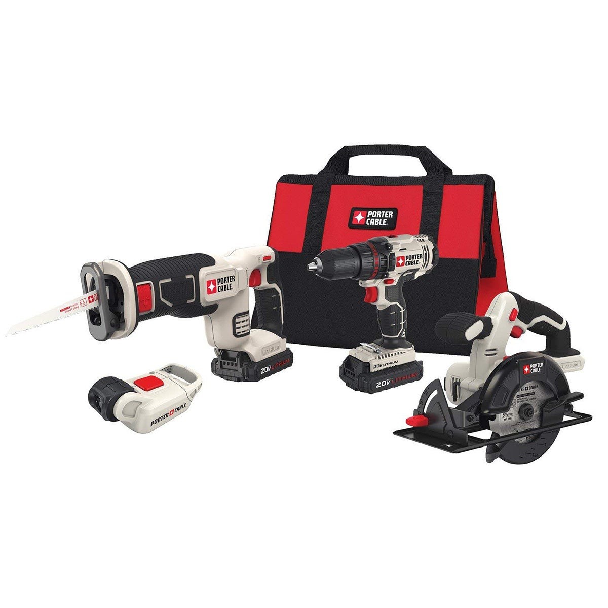 20V MAX 4-Tool Combo Kit - Drill/Driver Circ Saw Recip Saw