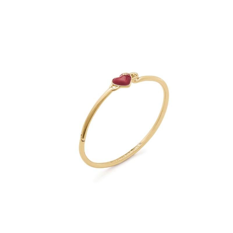 Heart Spade Thin Bangle Red