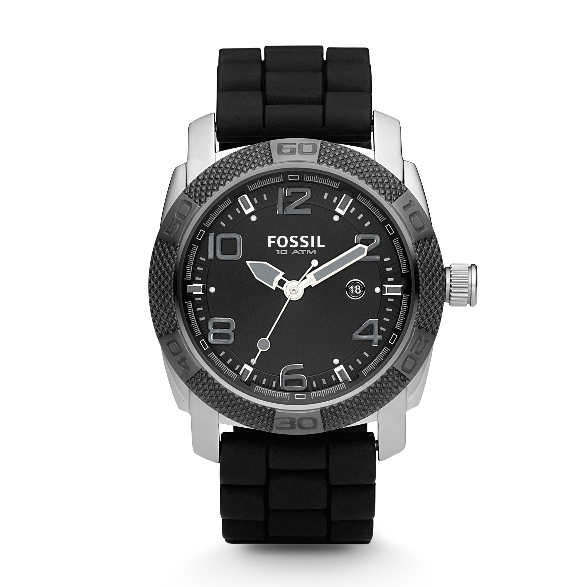 Fossil Mens Silicone Strap Sport Watch/English