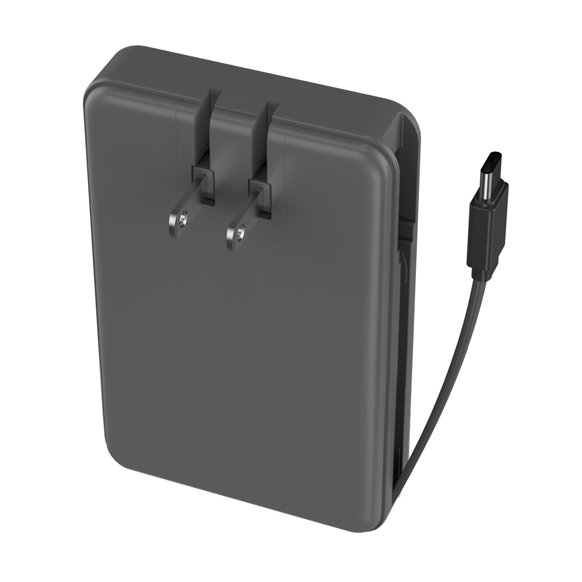 Amp Prong Portable Charger w/ Built-in USB-C Cable & Wall Plug