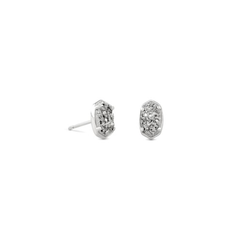 Kendra Scott Emilie Silver Stud Earrings Platinum Drusy