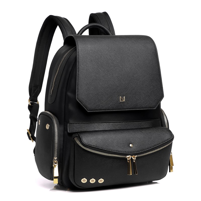 13 - Inch The Little Zoe Laptop Backpack with Detachable Clutch - (Black)