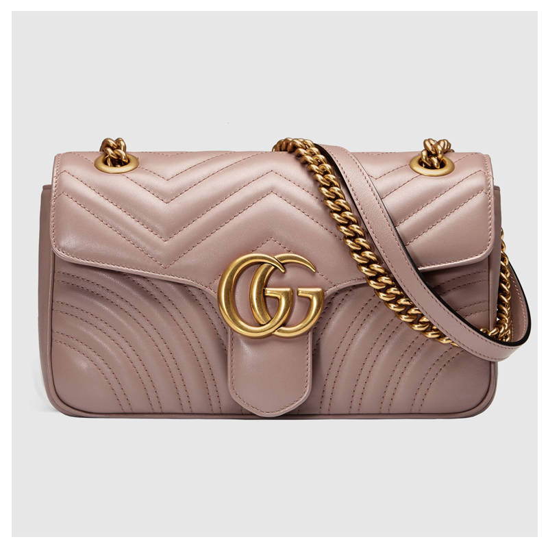 GG Marmont Matelasse Leather Shoulder Bag - (Dusty Pink Leather)