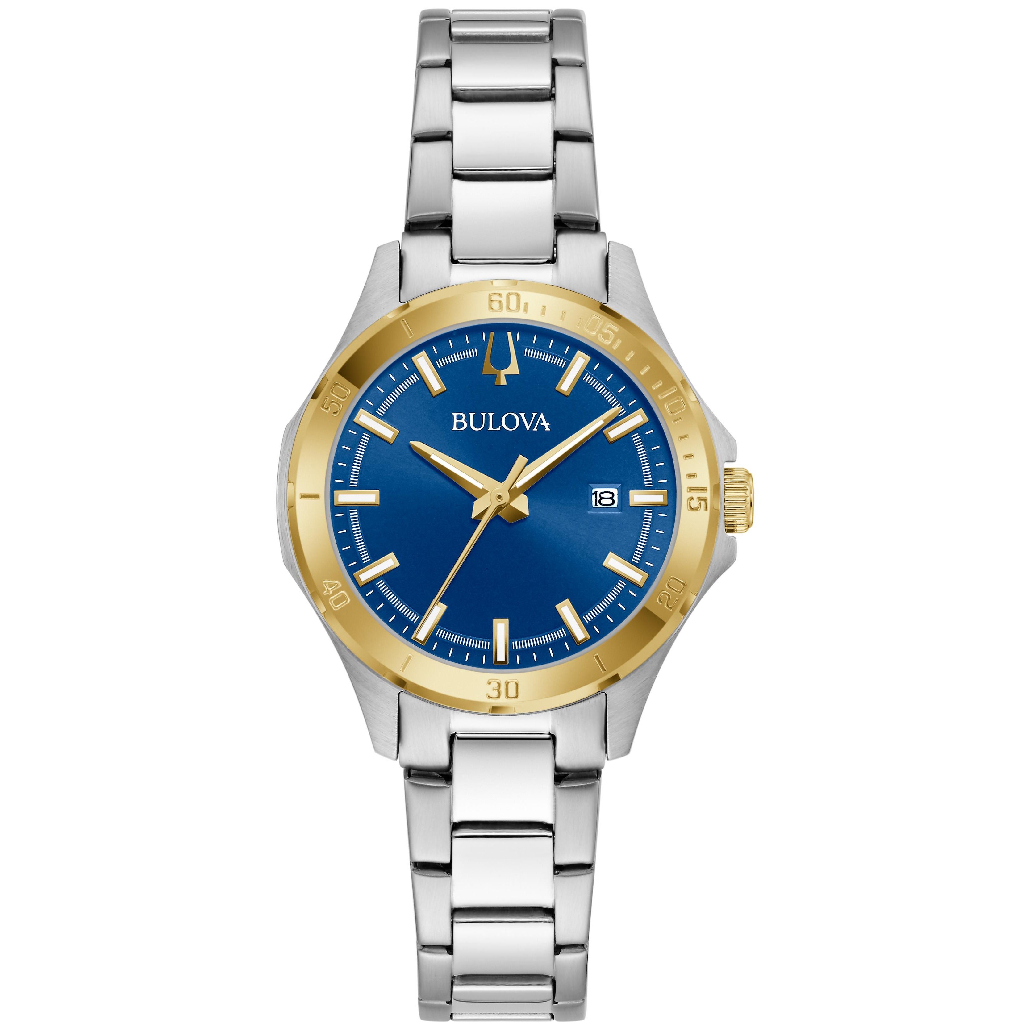 Ladies Corporate Collection Gold & Silver-Tone Stainless Steel Watch Blue Dial