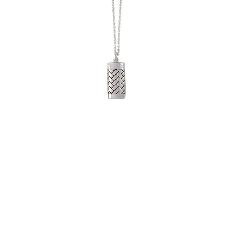 Men's Bar Tag Pendant with chain in 925 Sterling Silver