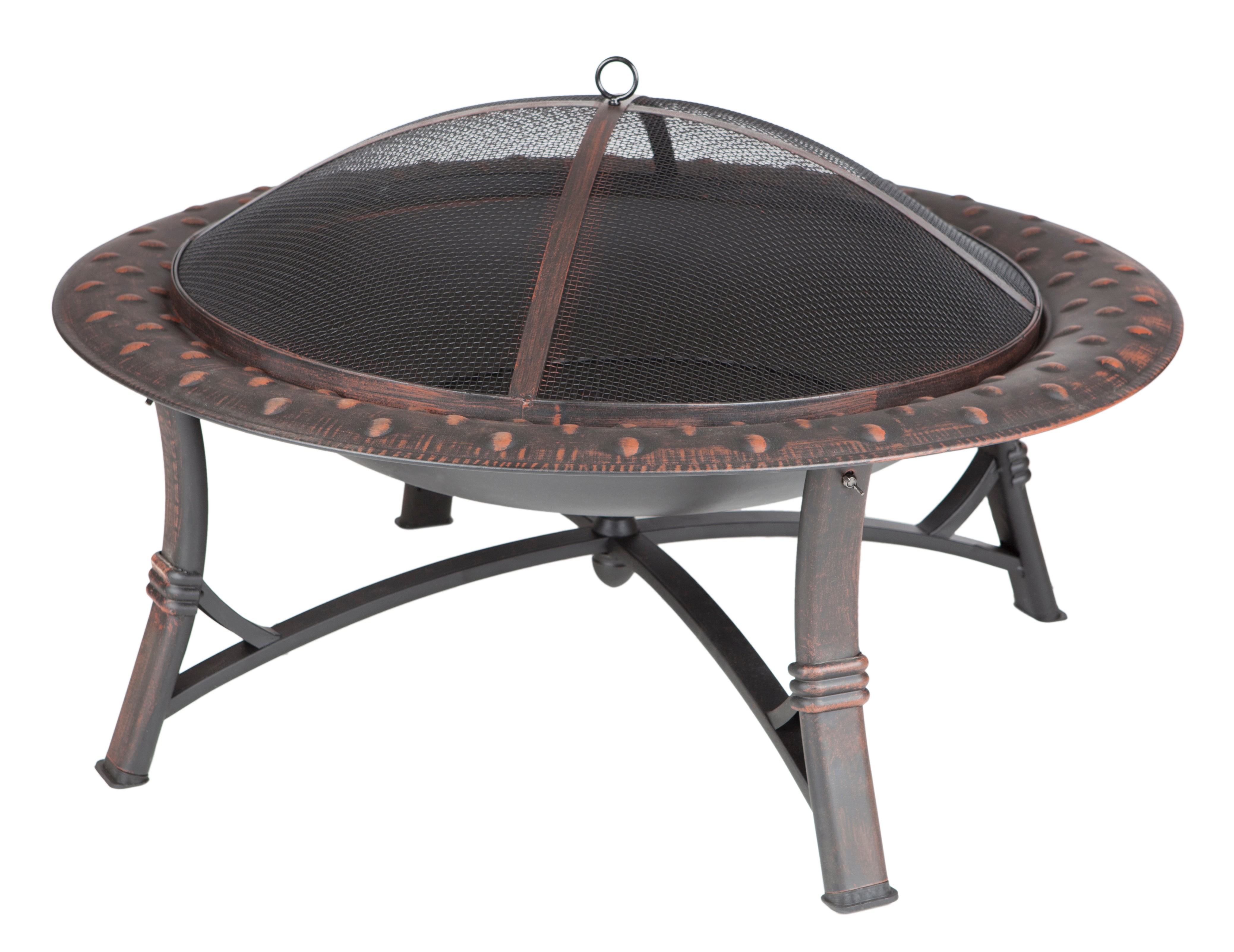 Roman Round Steel Fire Pit Brushed Bronze