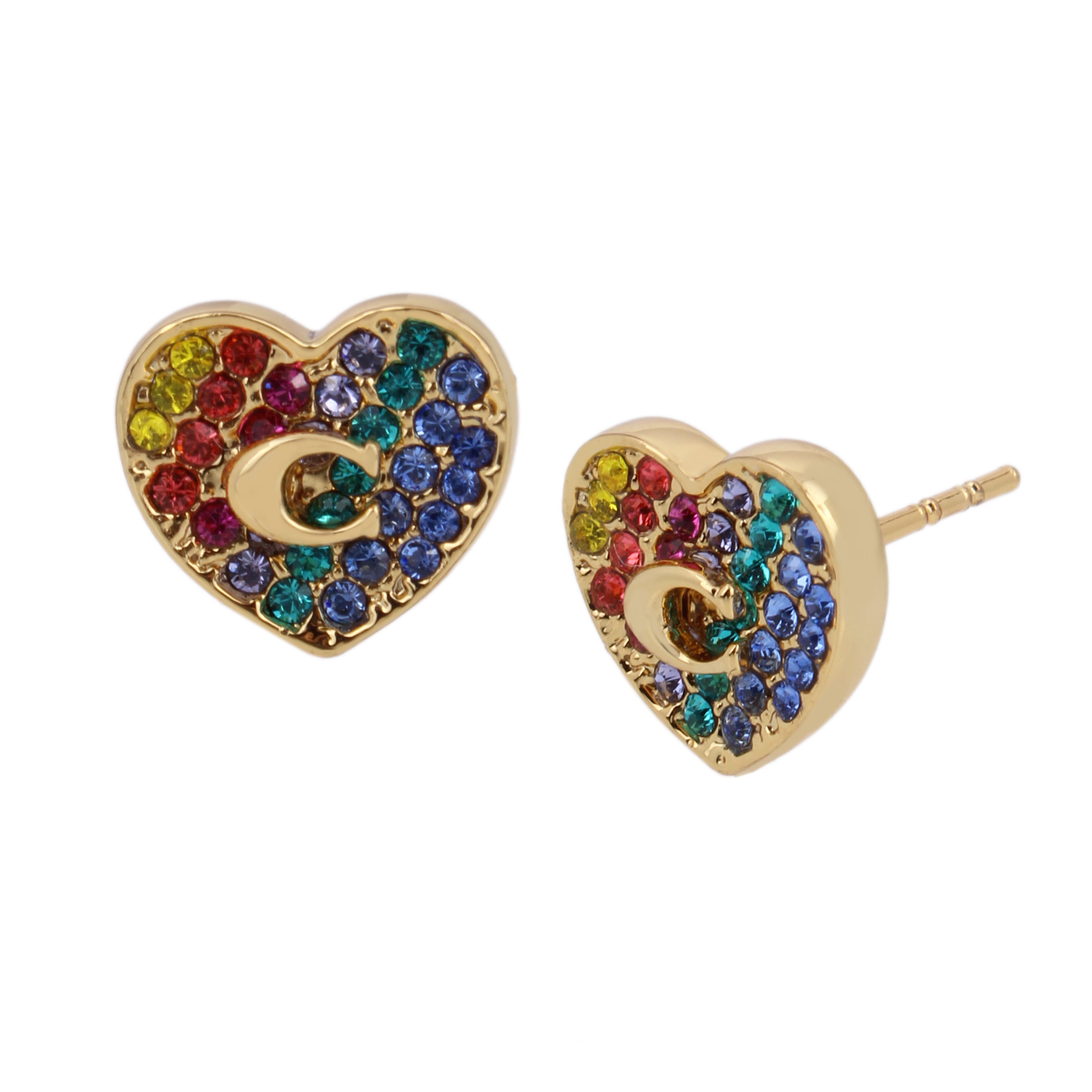 Pave Heart Stud Earrings