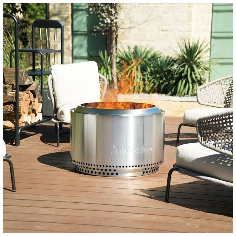 27 - Inch Round Yukon Fire Pit Stainless Steel Smokeless Outdoor Fire Pit
