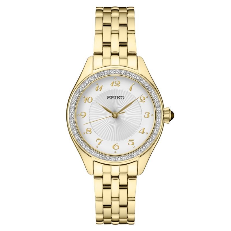 Ladies Essential Gold Tone Stainless Steel Watch - (White Dial)