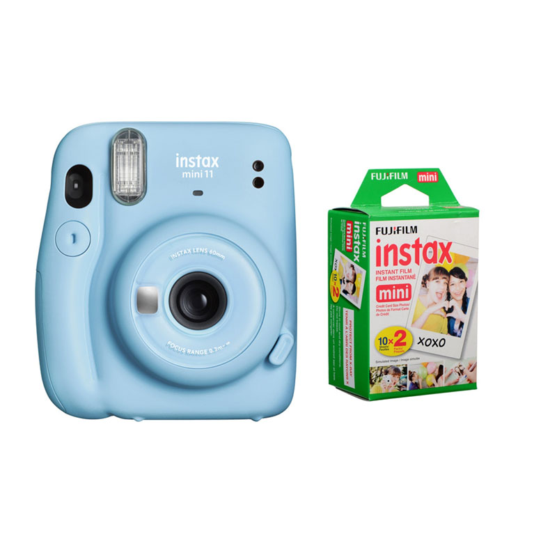 Instax Mini 11 Instant Camera - (Sky Blue) with 20 Pack Film