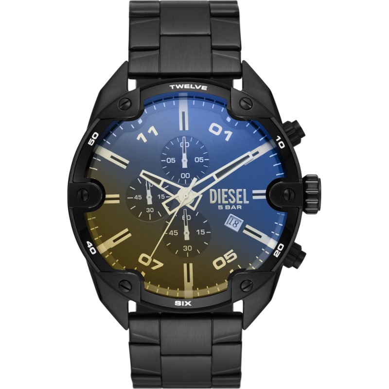 Spiked Chronograph Stainless Steel Watch - (Black Tone)
