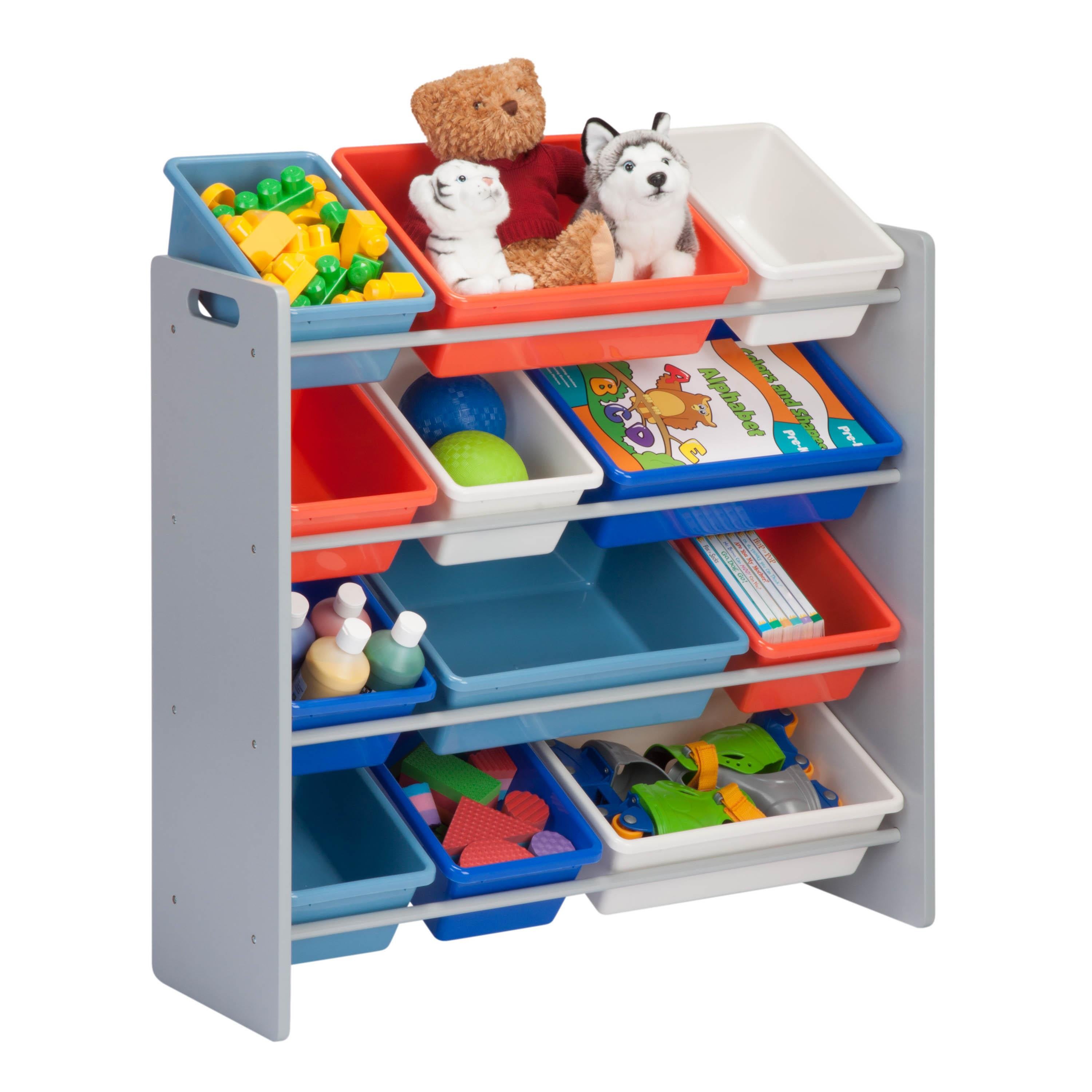Kids Toy Storage Organizer w/ 12 Bins Blue/Gray