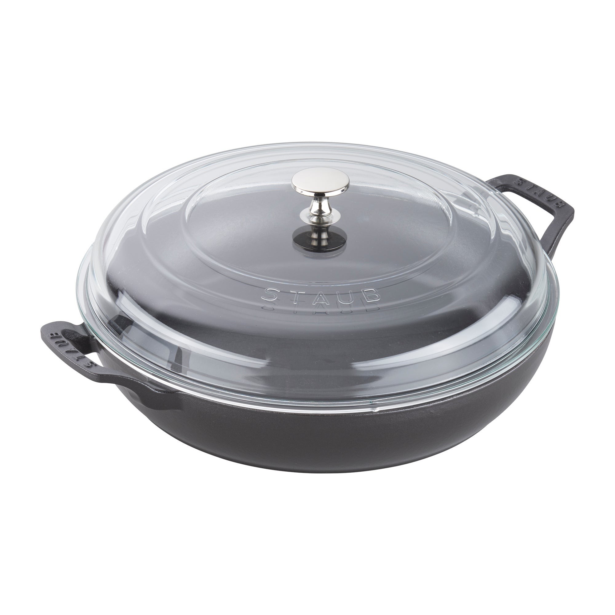 3.5qt Cast Iron Braiser w/ Glass Lid Matte Black