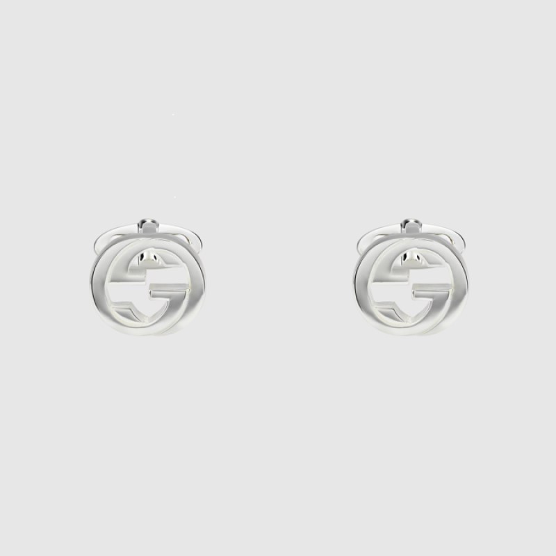 Cufflinks With Interlocking G In Sterling Silver