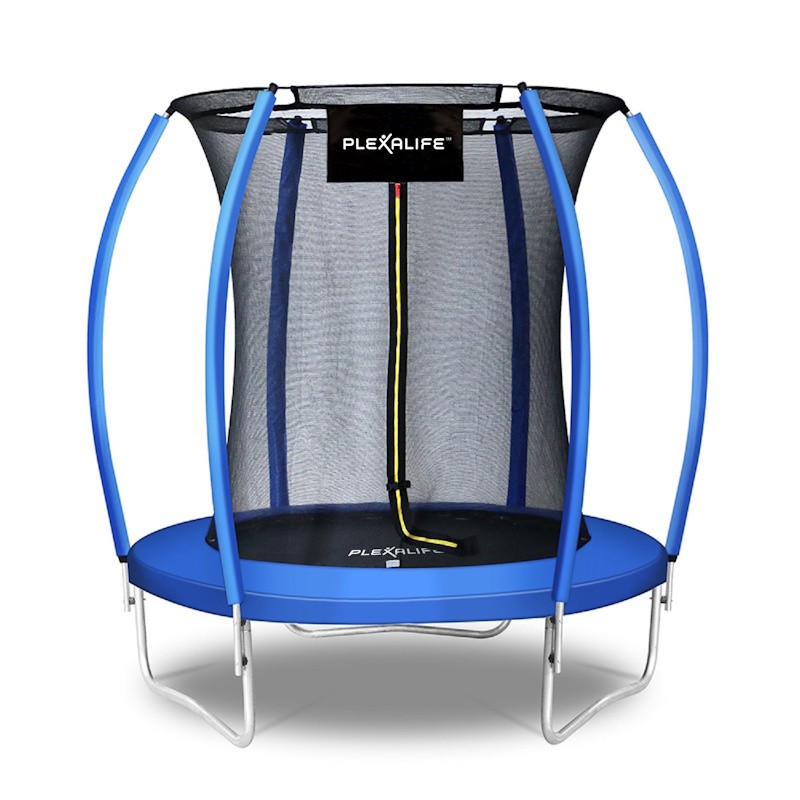 Plexalife Pumpkin Shaped Outdoor Trampoline Set with Safety Enclosure 6 FT in Blue
