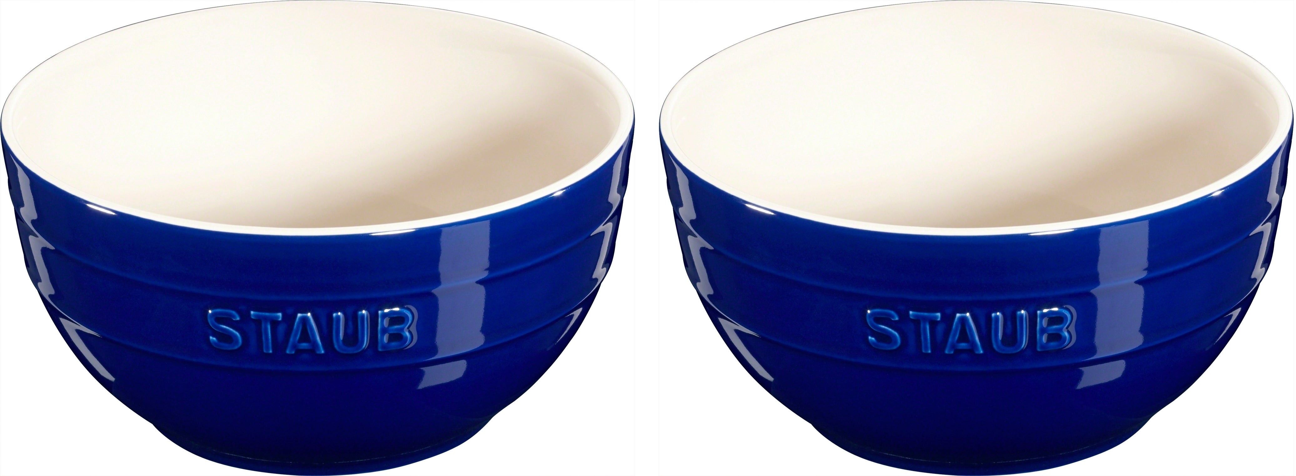 2pc Ceramic Large Universal Bowl Set Dark Blue