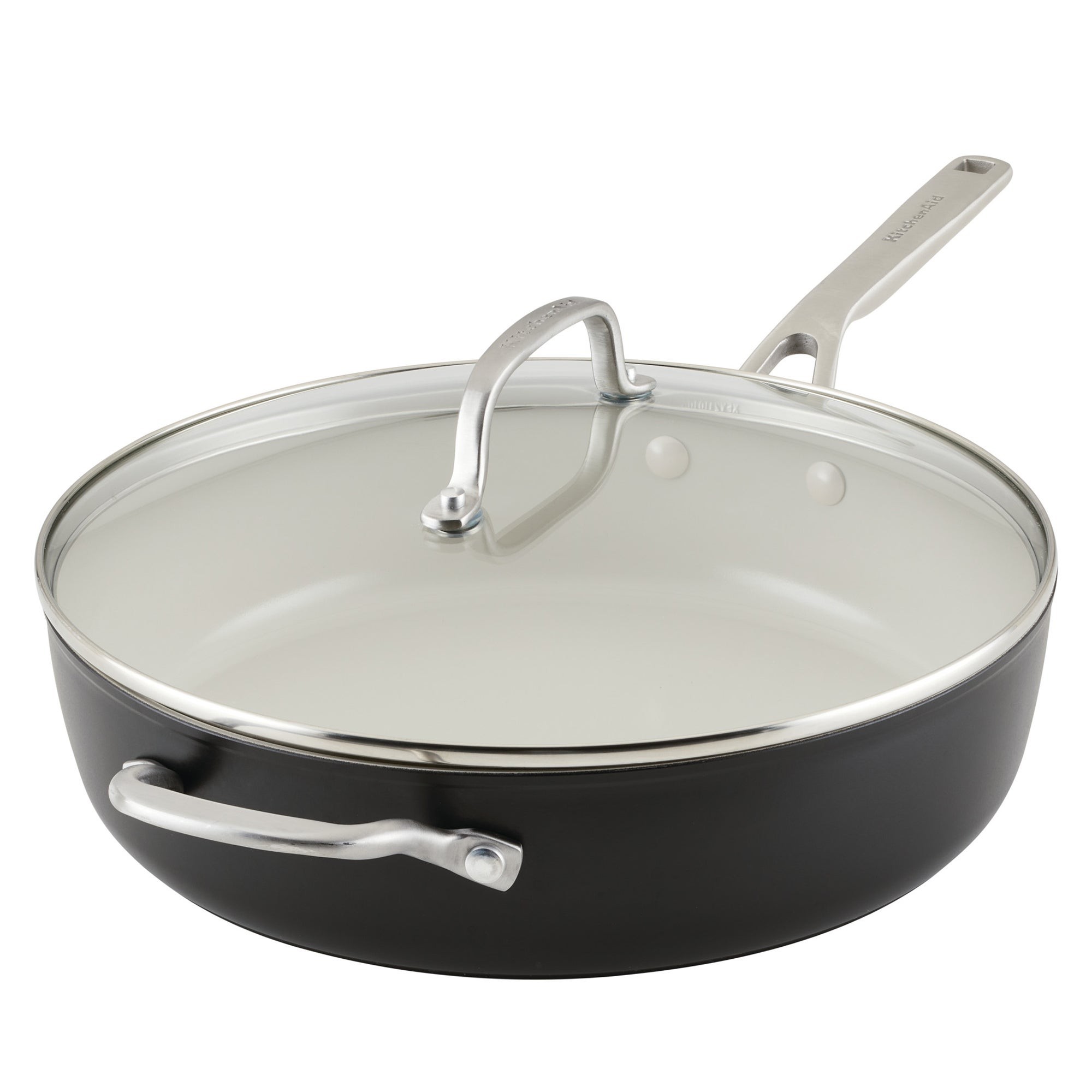 5qt Hard Anodized Ceramic Saute Pan w/ Lid Black