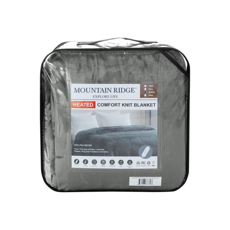 Microplush Heated Blnkt Queen - (Smoked Pearl)