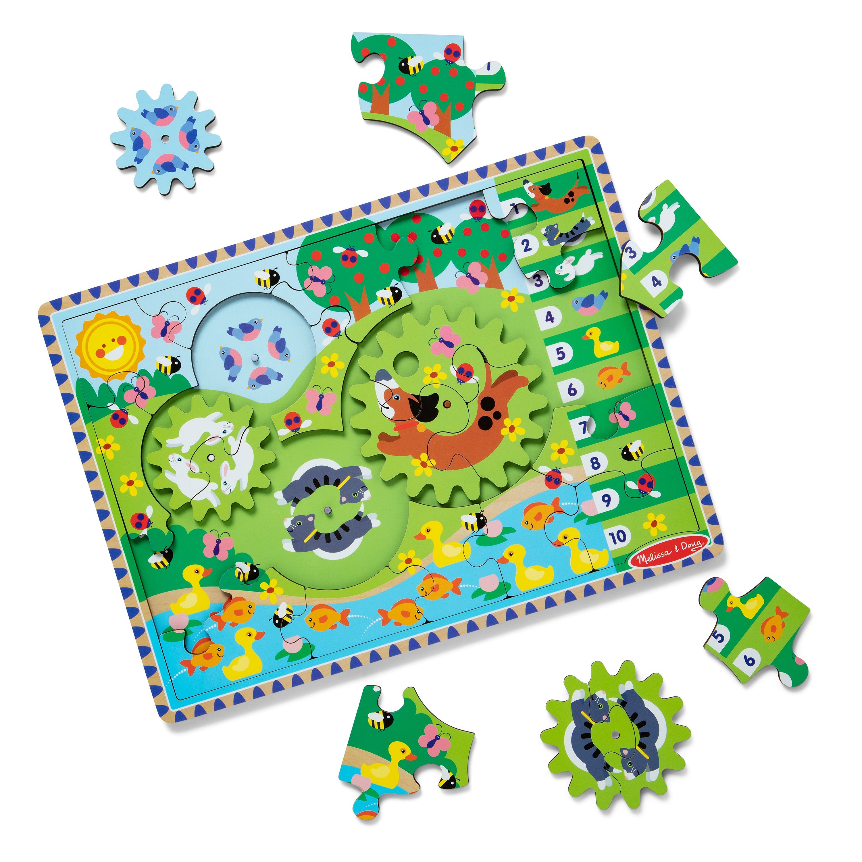 Wooden Animal Chase Gear Puzzle Ages 3+  Years