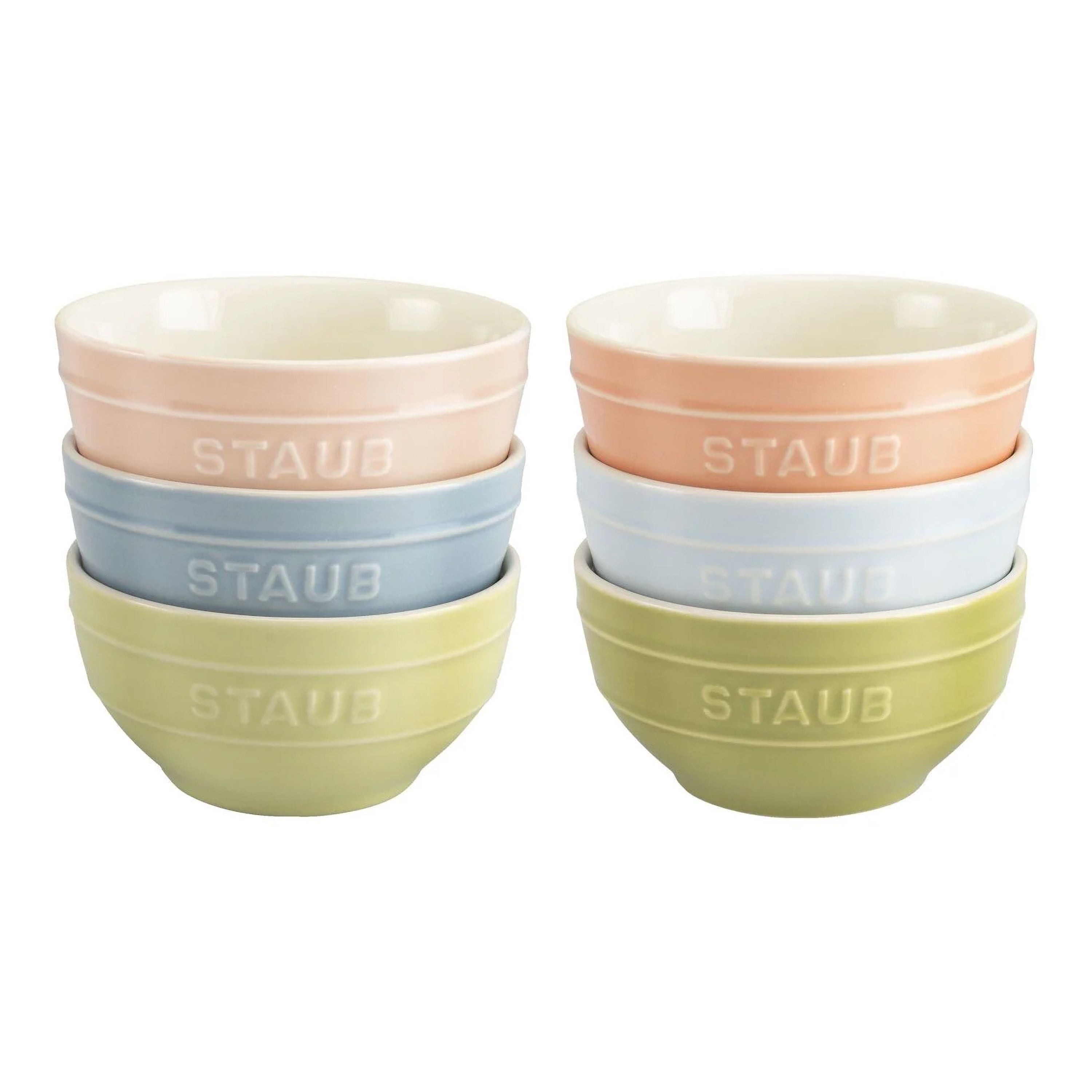 6pc Ceramique Macarons Bowl Set Mixed Colors