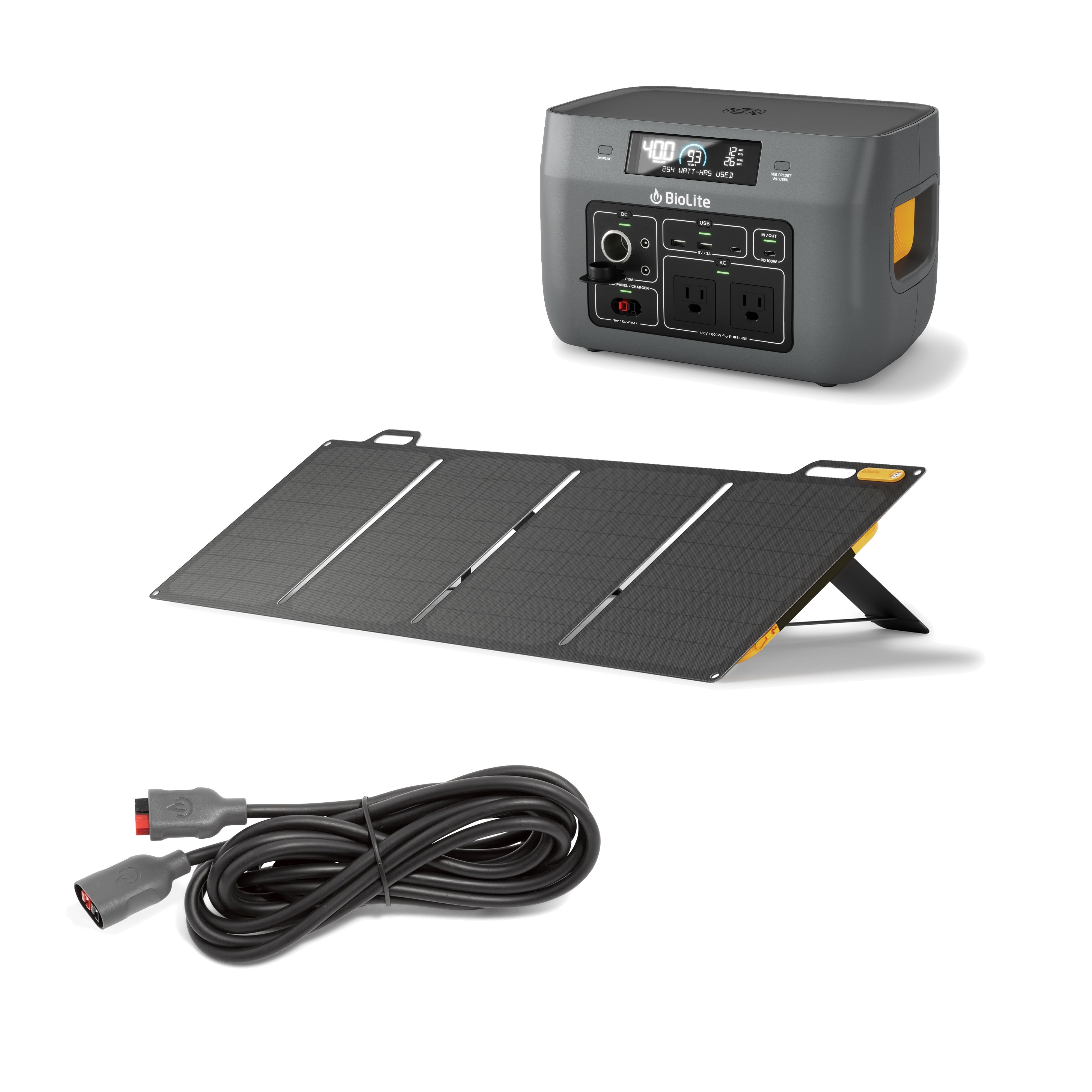 Solar Generator 600 Kit - BaseCharge 600 SolarPanel 100 Extension Cable