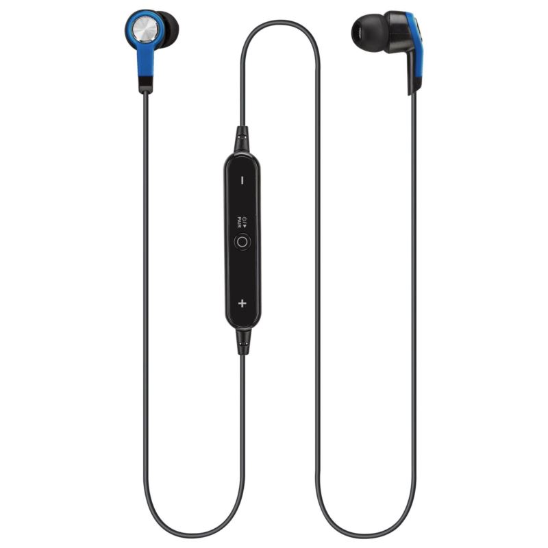 Bluetooth Wireless Earbuds with In-Line Volume and Controls - (Blue)