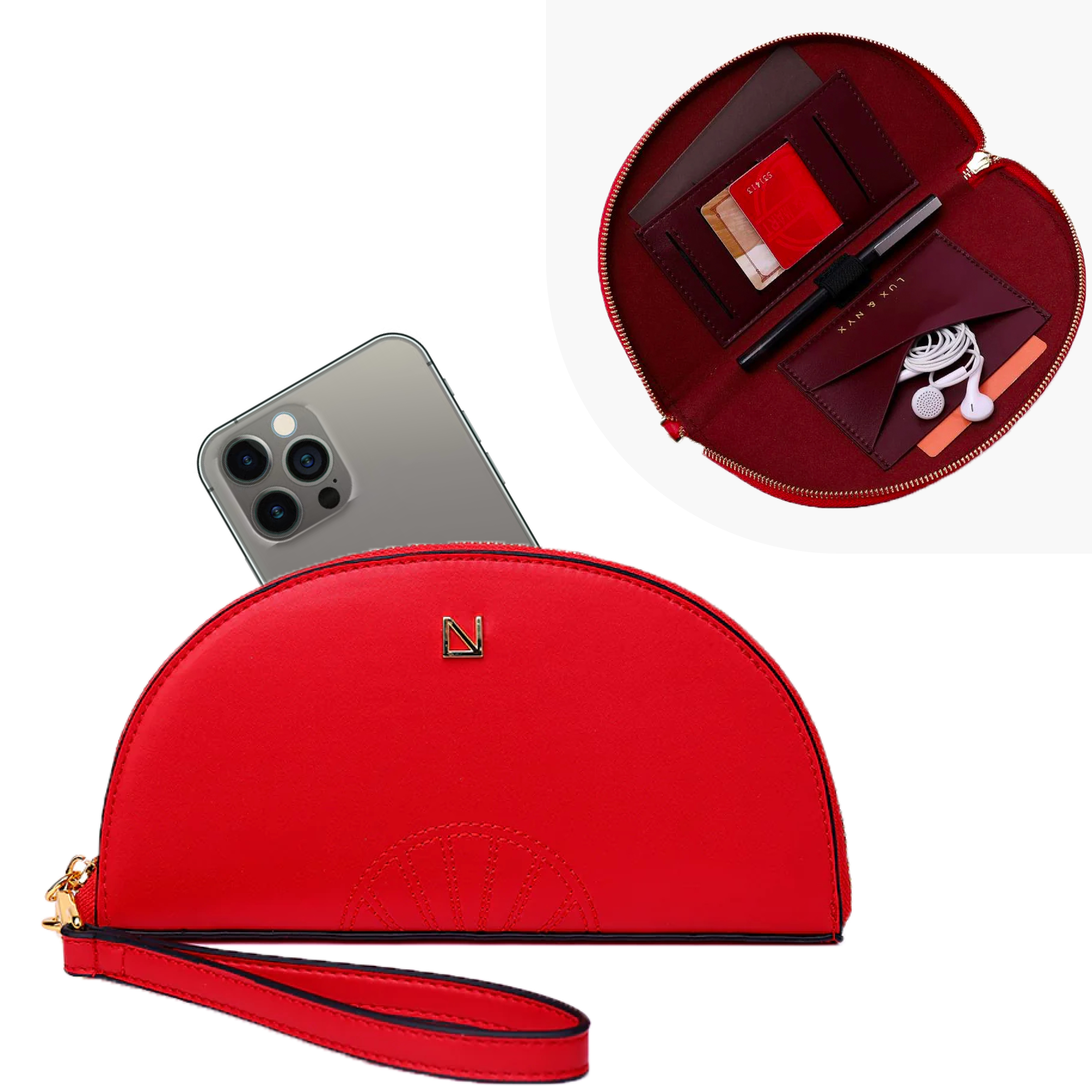 Cellphone Wristlet Wallet - Little Fan Bag - (Brilliant Red)