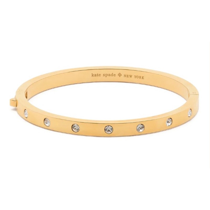 Set in Stone Hinged Bangle Bracelet Gold