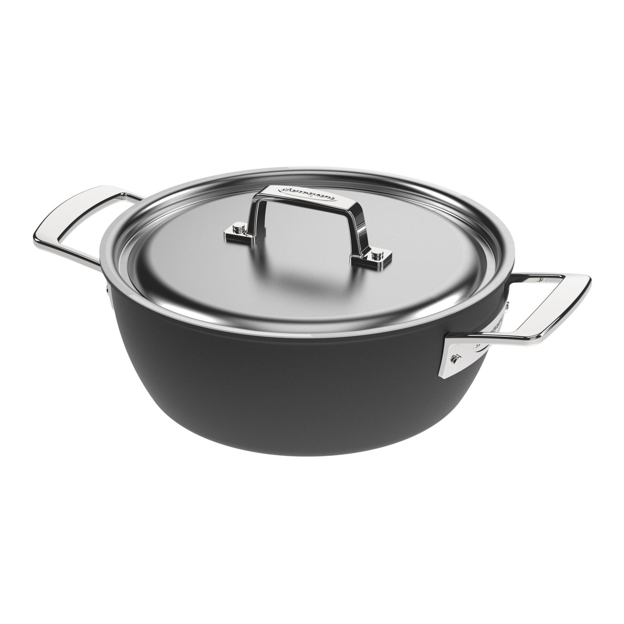 Black 5-Ply 3.5qt Stainless Steel Dutch Oven w/ Ceramic Exterior